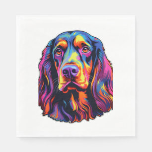 Serviette En Papier Gordon Setter Neon Design
