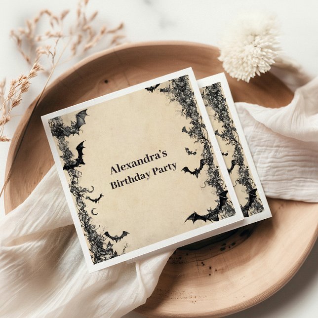 Serviette En Papier Gothic Arch Midnight Birthday (Créateur téléchargé)