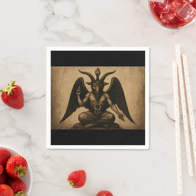 Serviette En Papier Gothic Baphomet (En situation)