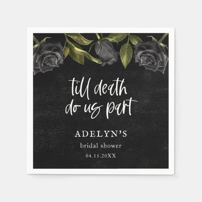 Serviette En Papier Gothic Halloween Floral Bridal Shower  (Devant)