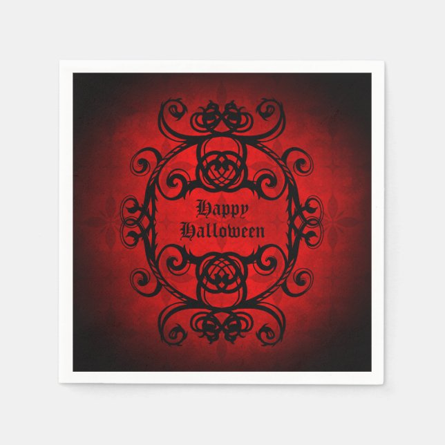 Serviette En Papier Gothic Happy Halloween (Devant)