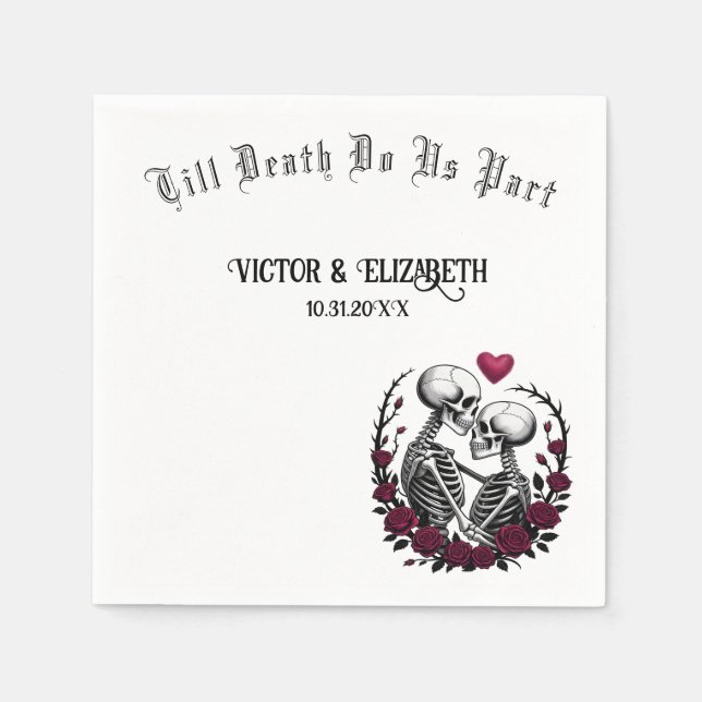 Serviette En Papier Gothique Amateurs de squelette jusqu'à la mort Fai (Devant)