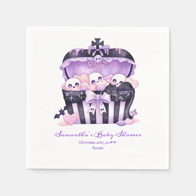 Serviette En Papier Gothique Chest Halloween Goth Livres pour le Baby  (Devant)
