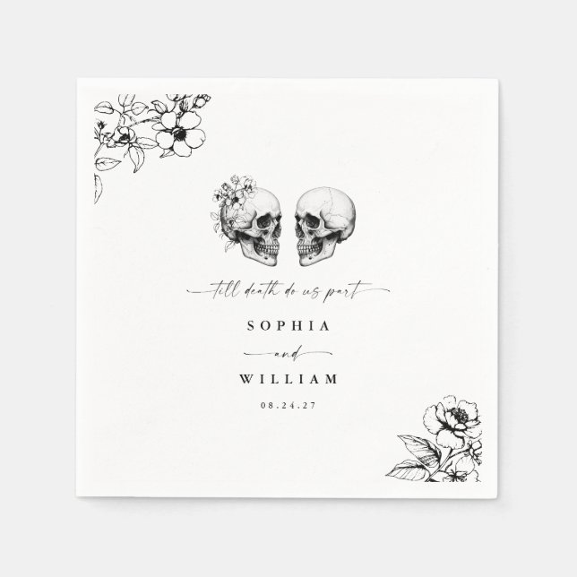 Serviette En Papier Gothique crâne Éffrayant Jusqu'à la mort Ne nous s (Devant)