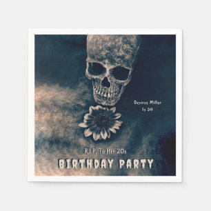 Serviette En Papier Gothique Crâne Tournesol RIP À ses 20 ans