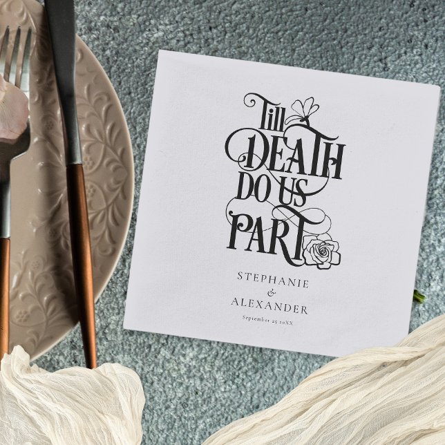 Serviette En Papier Gothique Eerie Jusqu'À La Mort Do Us Part Mariage (Créateur téléchargé)