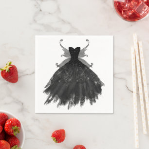 Serviette En Papier Gothique Fairy Black Gown Vampy Goth Glam Sheen