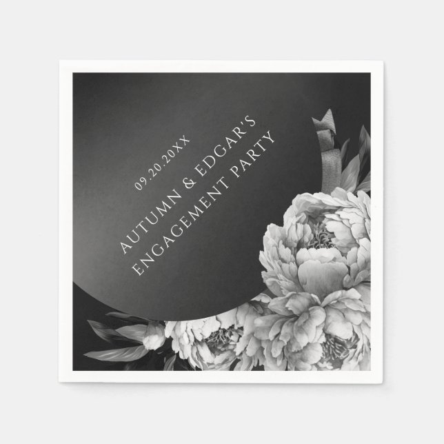 Serviette En Papier Gothique Moody Peonies Parti Wedding shower (Devant)