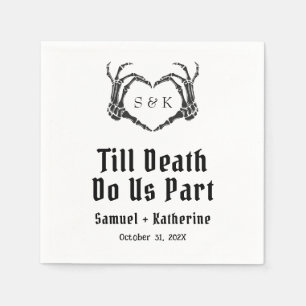 Serviette En Papier Gothique Romantique Squelette main Halloween Maria