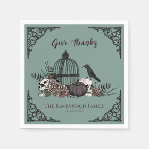 Serviette En Papier Gothique Thanksgiving Victorian Donner Merci