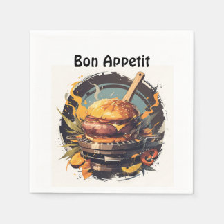 Serviette En Papier 🍔 🎉 "Gourmet Delft" - Bon Appetit Napkins 🍴 ✨