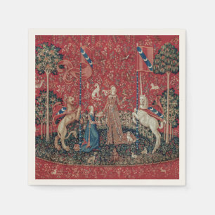 Serviette En Papier Goût de tapisserie médiévale Lady and Unicorn
