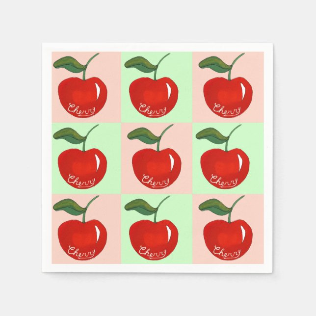 Serviette En Papier Goûter aux cerises douces (Devant)