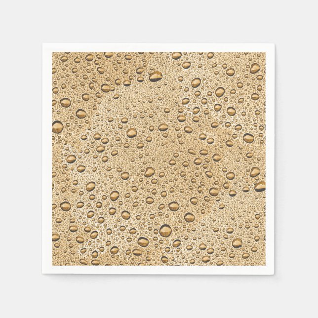 Serviette En Papier Gouttelettes d'eau dorées (Devant)