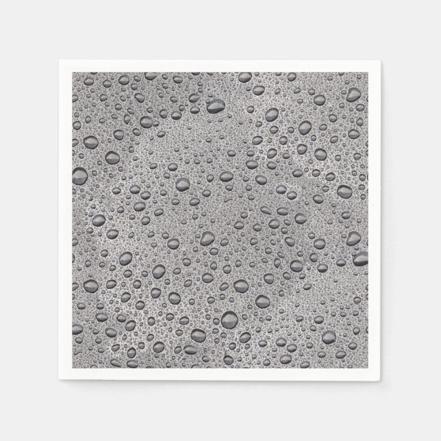 Serviette En Papier gouttelettes d'eau gris (Devant)