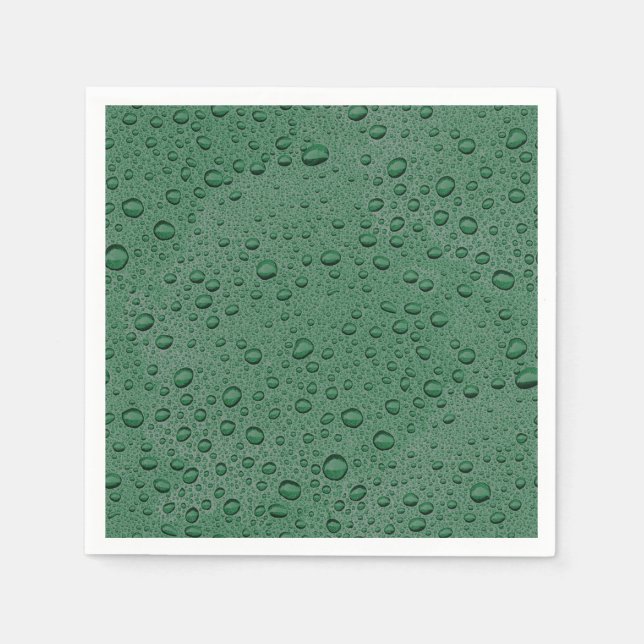 Serviette En Papier gouttelettes d'eau vertes (Devant)