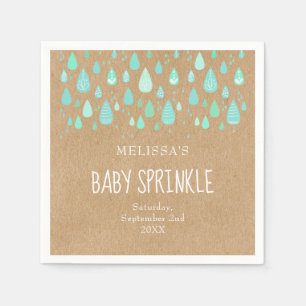 Serviette En Papier Gouttes de pluie mignonnes pour bébé Couple Rustiq