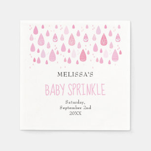 Serviette En Papier Gouttes de pluie rose bébé baby sprinkle