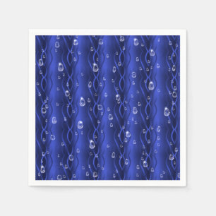 Serviette En Papier gouttes de pluie sur le métal bleu