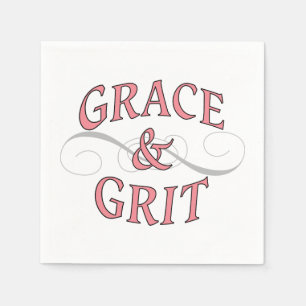 Serviette En Papier Grace & Gris en rose et gris