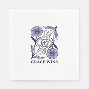 Serviette En Papier Grace Wins Floral Christian Vintage Engraving Tee_