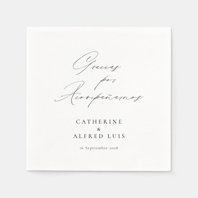 Serviette En Papier Gracias por Acompañarnos Nuestra Boda Mariage (Devant)