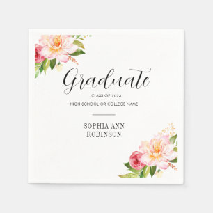 Serviette En Papier Grad 2024 Floral Graduation Party
