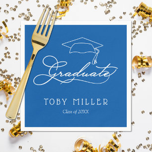 Serviette En Papier Grad Casquette Blue Grad Graduation