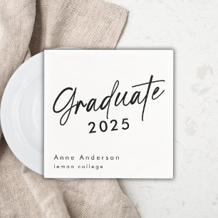 Serviette En Papier Grad de graduation personnalisée de script simple