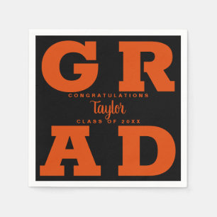 Serviette En Papier GRAD gras   Orange sur les serviettes de graduatio