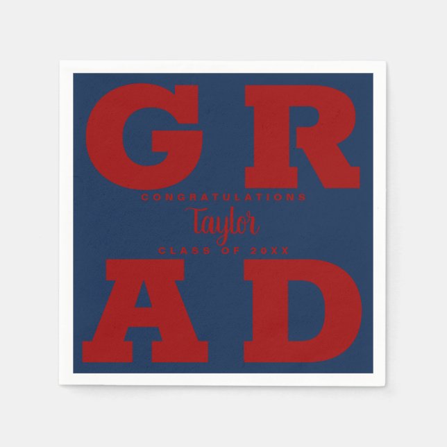 Serviette En Papier GRAD gras | Rouge foncé sur les serviettes de grad (Devant)