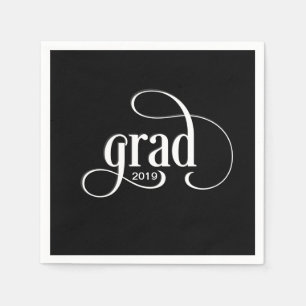 Serviette En Papier Grad Typographie moderne fête de graduation avec l