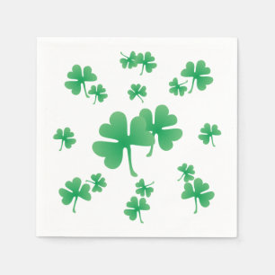 Serviette En Papier Gradient Green Irish Shamrock Parti Motif irlandai