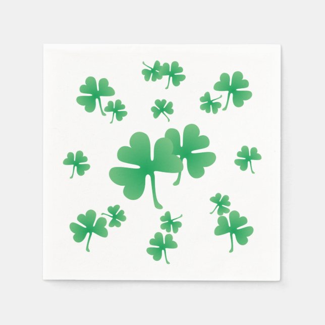 Serviette En Papier Gradient Green Irish Shamrock Parti Motif irlandai (Devant)