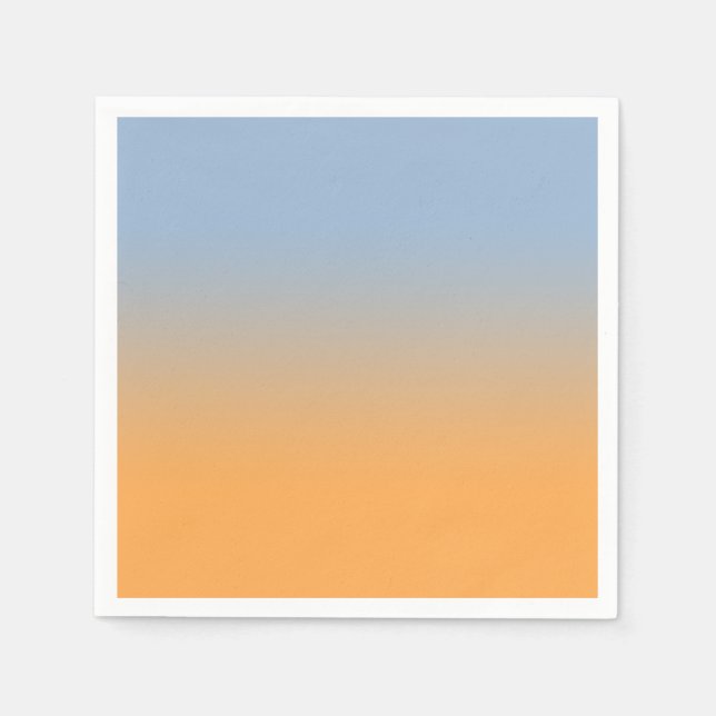 Serviette En Papier Gradient orange bleu clair minimal (Devant)