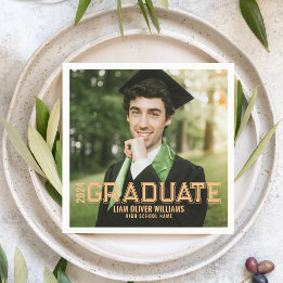 Serviette En Papier Graduate 2024 Personnalisée Photo Grad Party
