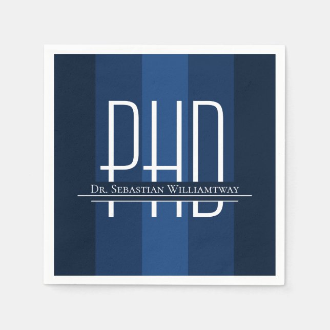 Serviette En Papier Graduate Blue PhD Graduation Party Napkins (Devant)