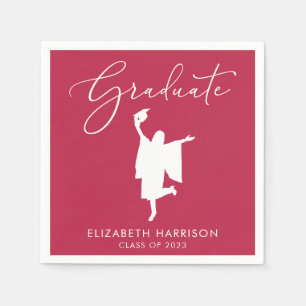 Serviette En Papier Graduate Elegant Script Graduation Party