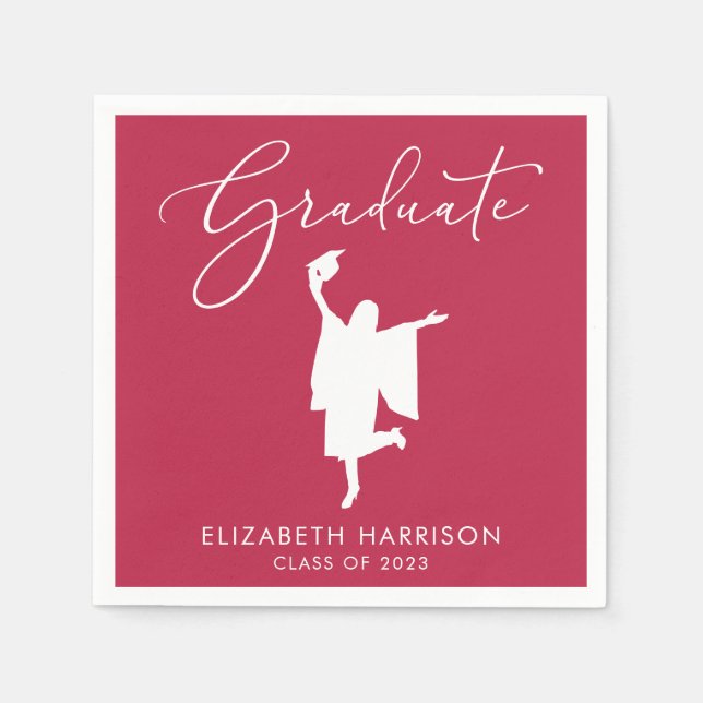 Serviette En Papier Graduate Elegant Script Graduation Party (Devant)