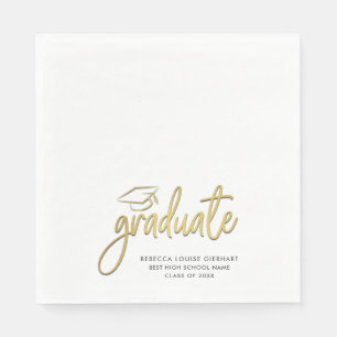 Serviette En Papier Graduation 2024 Script Grad Party Papier