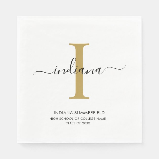 Serviette En Papier Graduation 2025 Script Graduate Party Papier (Devant)