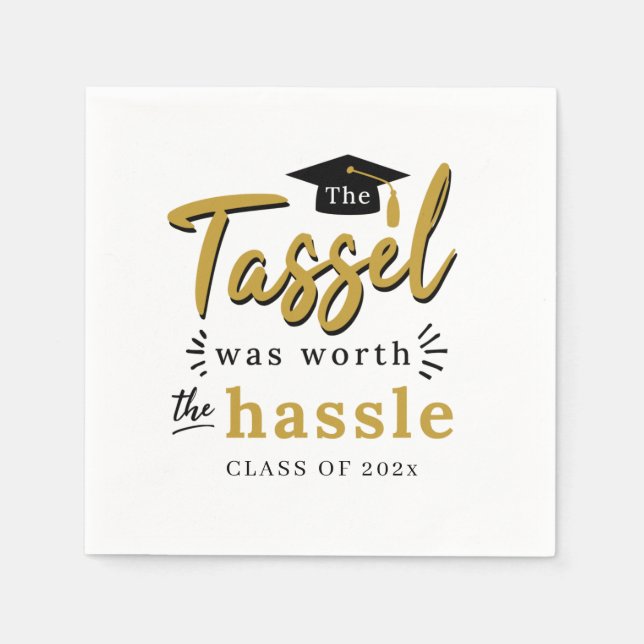 Serviette En Papier Graduation 2025 Tassel vaudrait la peine du papier (Devant)