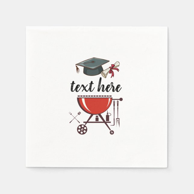 Serviette En Papier Graduation BBQ invitation, Grand party Invitation (Devant)