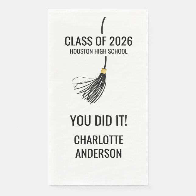Serviette En Papier Graduation Cap Tassel (Devant)