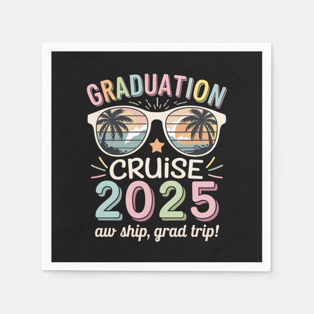 Serviette En Papier Graduation Cruise 2025 Graduate Cruising Squad (Devant)