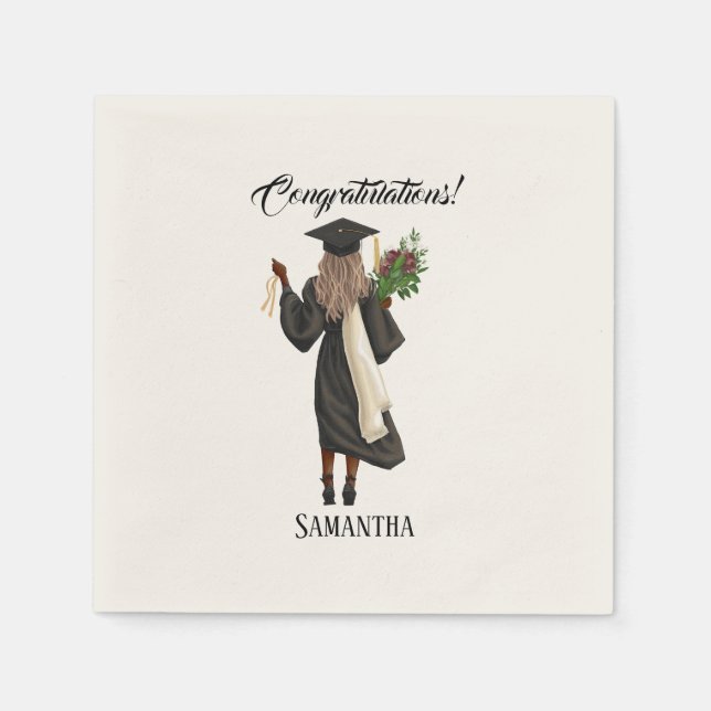 Serviette En Papier Graduation de l'aquarelle personnalisée (10) (Devant)