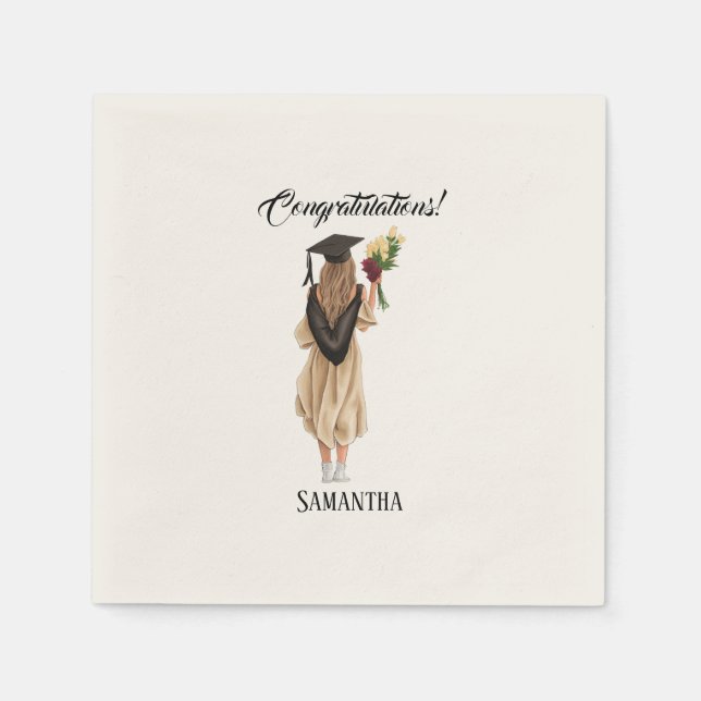 Serviette En Papier Graduation de l'aquarelle personnalisée (2) (Devant)