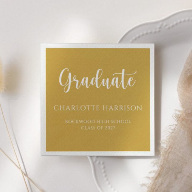 Serviette En Papier Graduation Décontracté Script Papier moderne servi (Créateur téléchargé)