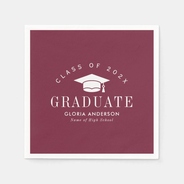 Serviette En Papier Graduation du marron de texte blanc (Devant)