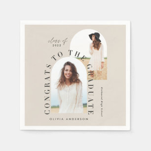 Serviette En Papier Graduation géométrique moderne multi photo arch